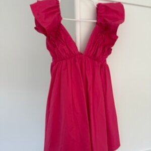 Small Fuschia Cocktail Dress by For Love & Lemons "Clementine Mini Dress"